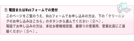 電話またはWebフォームでの受付