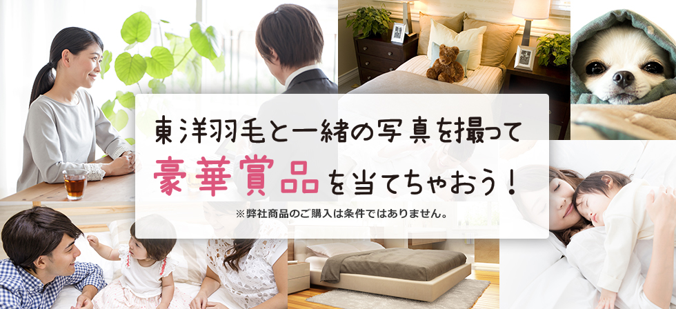 東洋羽毛と一緒に写真を撮って豪華賞品を当てちゃおう!